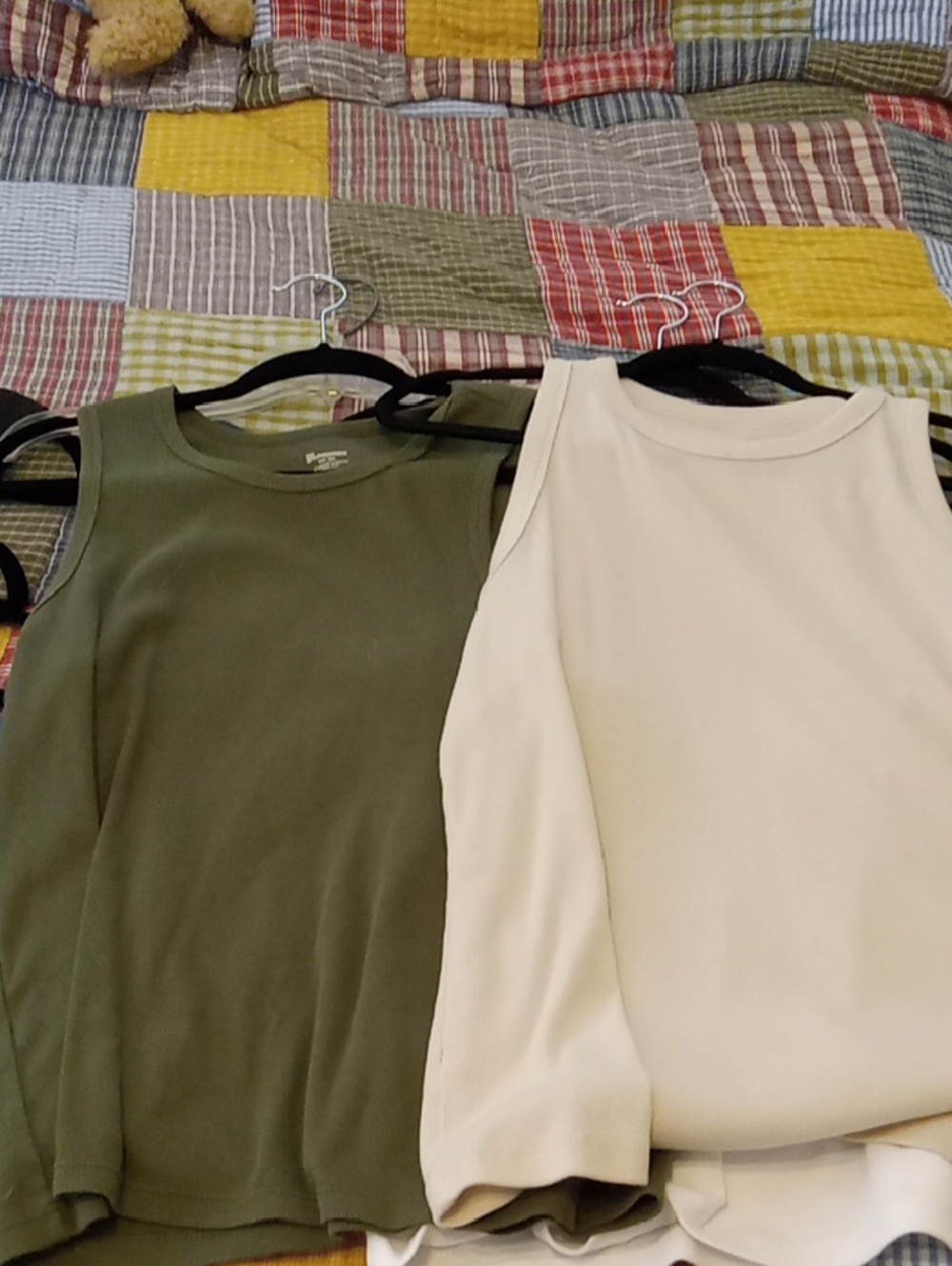 Stack of Women's Ribbed Tank Tops - Mixed Colors.  7 Total. Size XXL - Picture 3 of 5